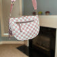 The Roni Nylon Crossbody - Checkered Medium Pink