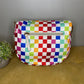 The Roni Nylon Crossbody - Checkered Colorful White