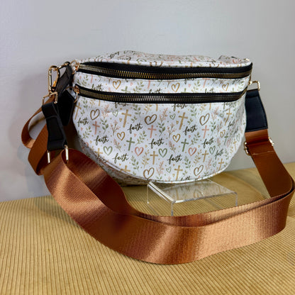 The Roni Nylon Crossbody - Religious Faith Hearts
