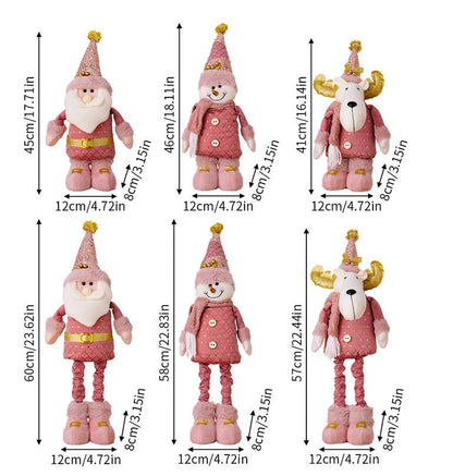 Telescopic Standing Christmas Decor - Pink & Gold