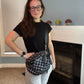 The Roni Nylon Crossbody - Checkered Black + Grey