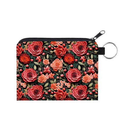 Mini Backpack, Pouch, & Mini Pouch Bundled Set - Embroidery Rose Floral