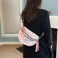 The Roni Nylon Crossbody - Checkered Medium Pink