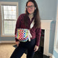 The Roni Nylon Crossbody - Checkered Colorful White