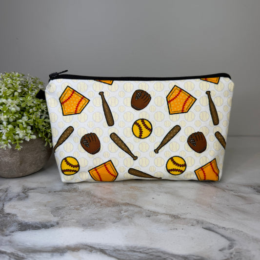 Pouch - Softball on White