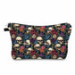 Pouch - Halloween Fall - Skull Floral Purple Blue Maroon