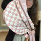 The Roni Nylon Crossbody - Checkered Medium Pink