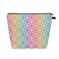 Pouch XL - Floral Rainbow Checker