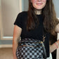 The Roni Nylon Crossbody - Checkered Black + Grey