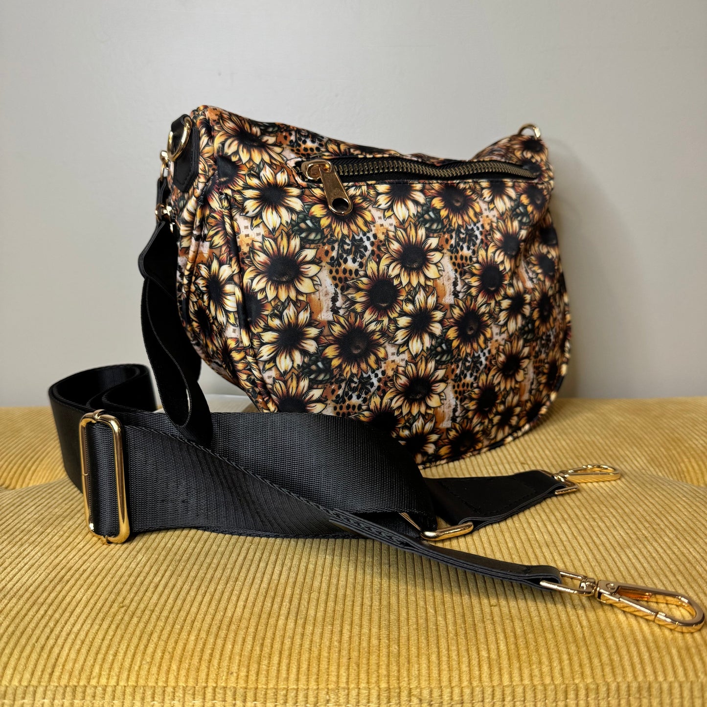 The Roni Nylon Crossbody - Sunflower Dot