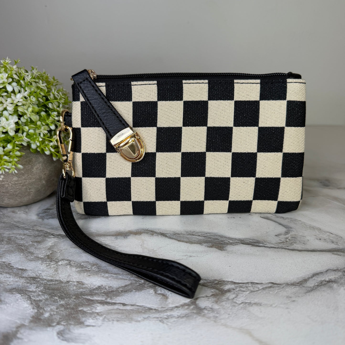 Wallet Clutch - Checker Canvas