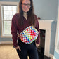 The Roni Nylon Crossbody - Checkered Colorful White