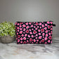 Pouch - Animal Print Heart on Black