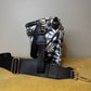 The Roni Nylon Crossbody - Black Gingham Daisy Floral