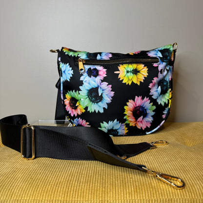 The Roni Nylon Crossbody - Rainbow Sunflower