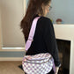 The Roni Nylon Crossbody - Checkered Light Purple