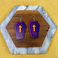 Wooden Dangle Earrings - Fall - Coffin