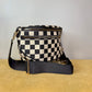 The Roni Crossbody - Canvas Black + Tan Check