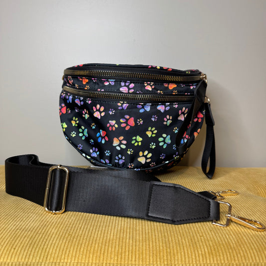 The Roni Nylon Crossbody - Rainbow Paw Print - PREORDER