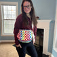 The Roni Nylon Crossbody - Checkered Colorful White
