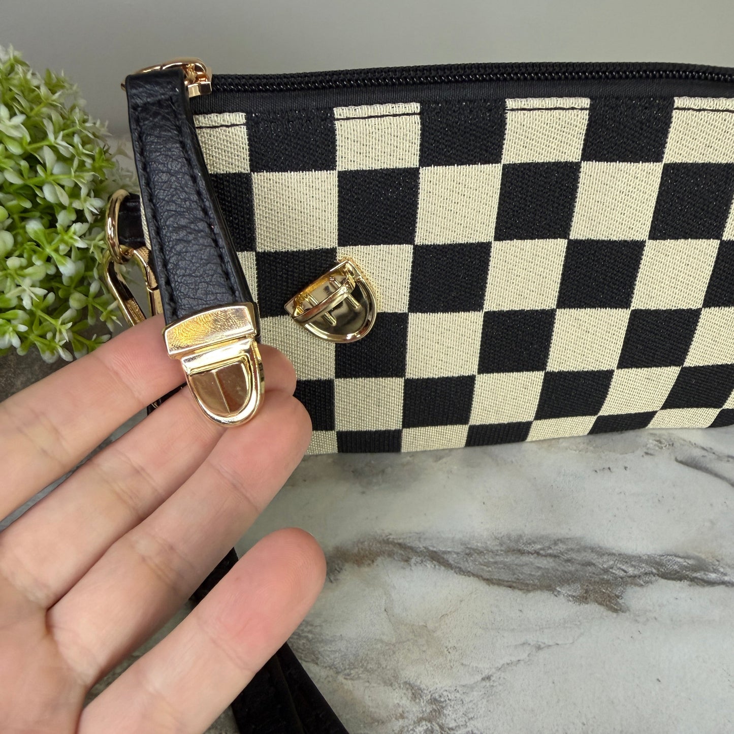 Wallet Clutch - Checker Canvas