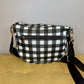 The Roni Nylon Crossbody - Black White Plaid