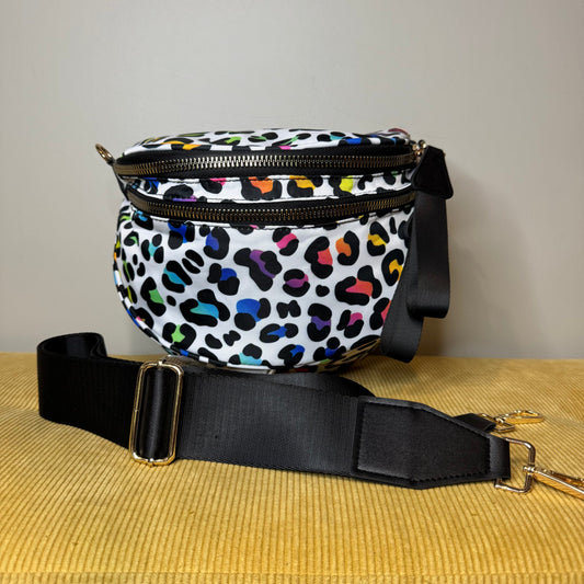 The Roni Nylon Crossbody - Rainbow Animal Print - PREORDER