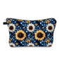 Pouch - Floral, Blue Yellow White Sunflower