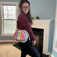 The Roni Nylon Crossbody - Checkered Colorful White