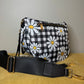 The Roni Nylon Crossbody - Black Gingham Daisy Floral