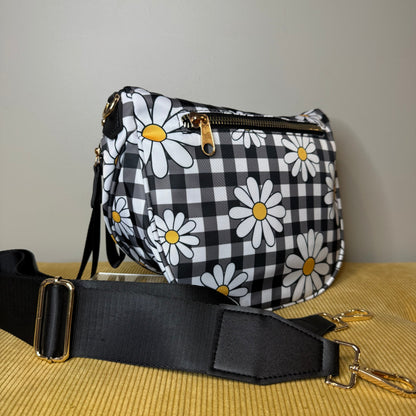 The Roni Nylon Crossbody - Daisy Gingham
