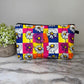 Pouch - Floral Colorful Checkered Daisy