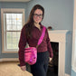 The Roni Nylon Crossbody - Animal Print Hot Pink