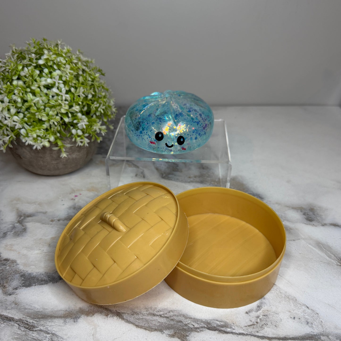 Squishy Toy - Viral Dumpling, Slow Rise Glitter - Blue