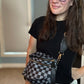 The Roni Nylon Crossbody - Checkered Black + Grey