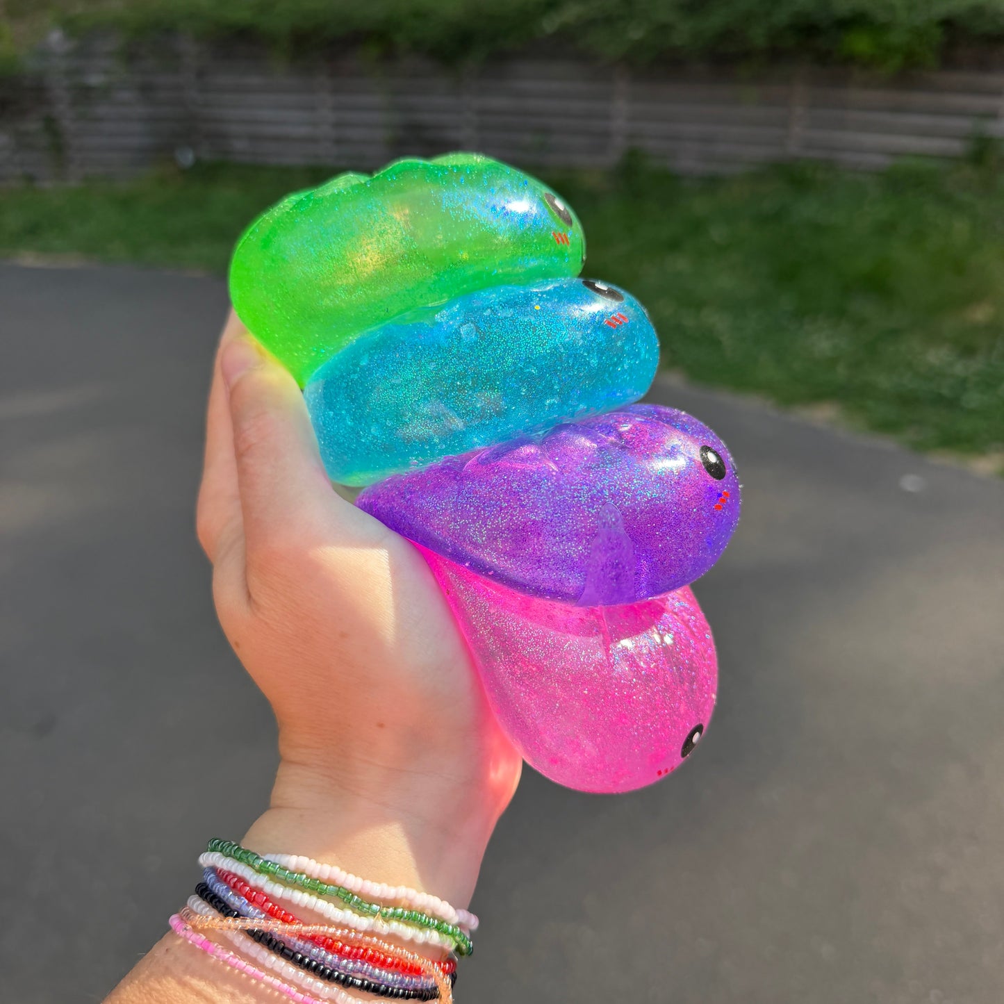 Squishy Toy - Viral Dumpling, Slow Rise Glitter - Pink