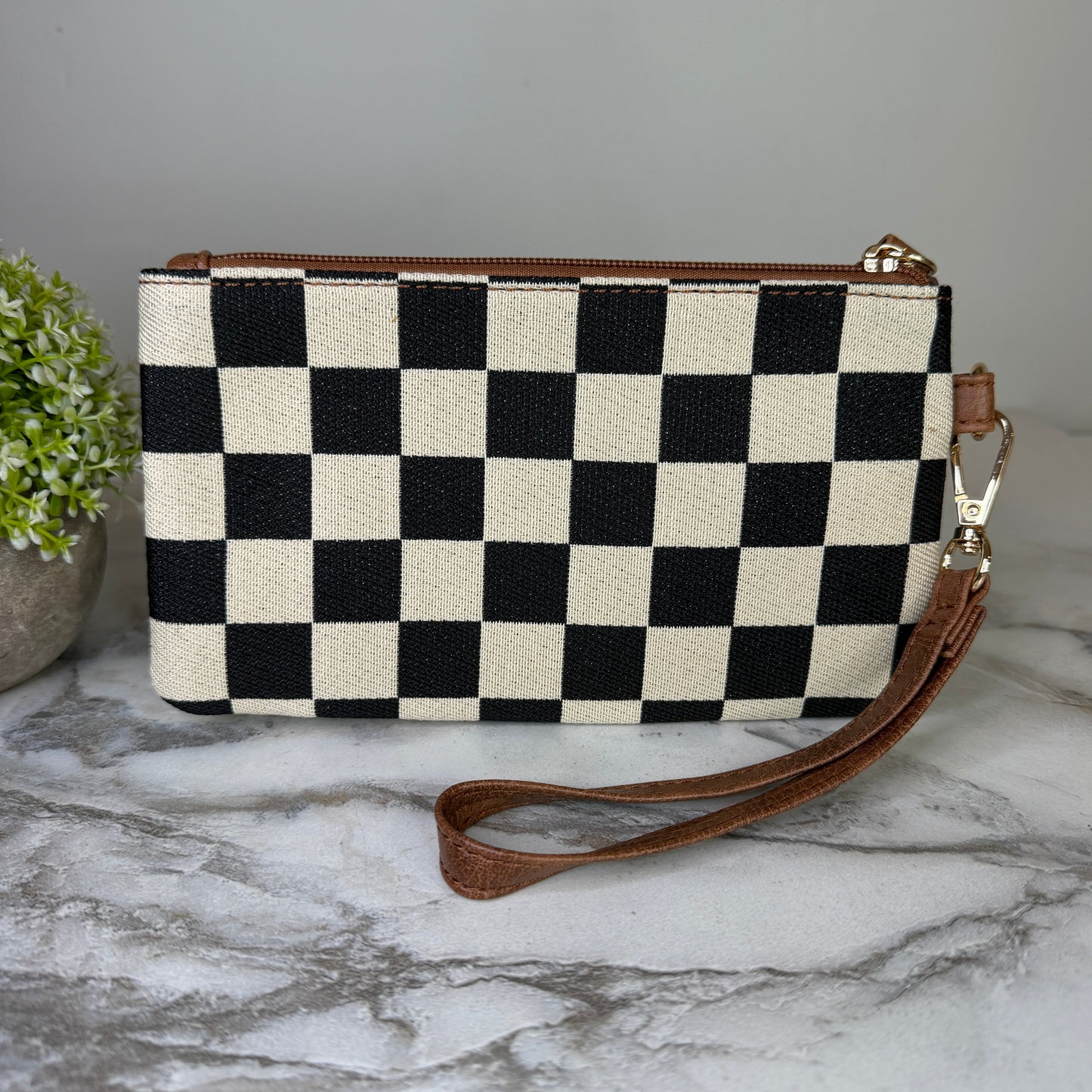 Wallet Clutch - Checker Canvas