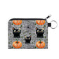 Mini Pouch - Halloween - Black Cat Daisy Pumpkin