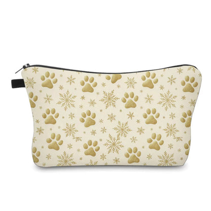 Pouch - Christmas Holiday - Dog Gold Snowflake Paw