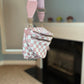 The Roni Nylon Crossbody - Checkered Medium Pink