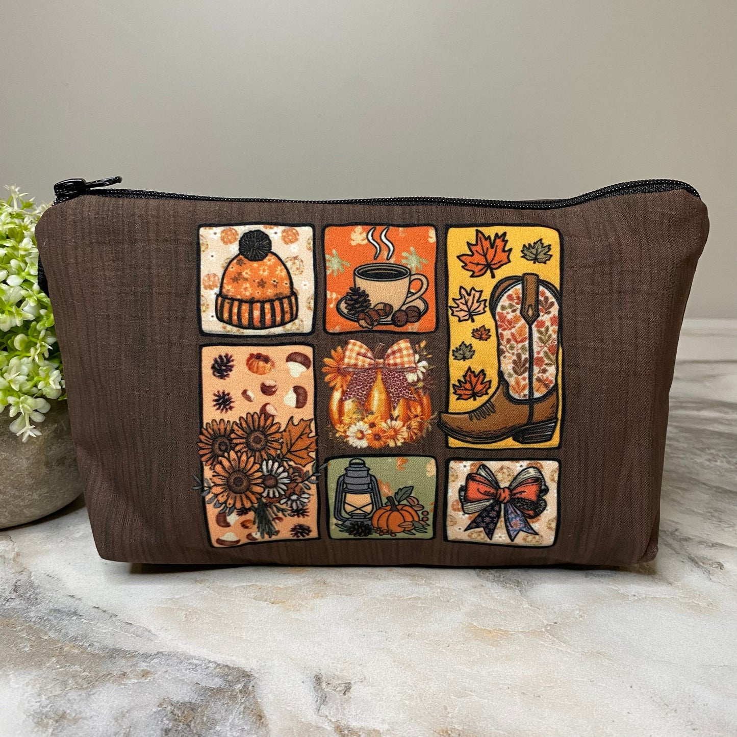Pouch - Halloween Fall - Fall Things on Brown