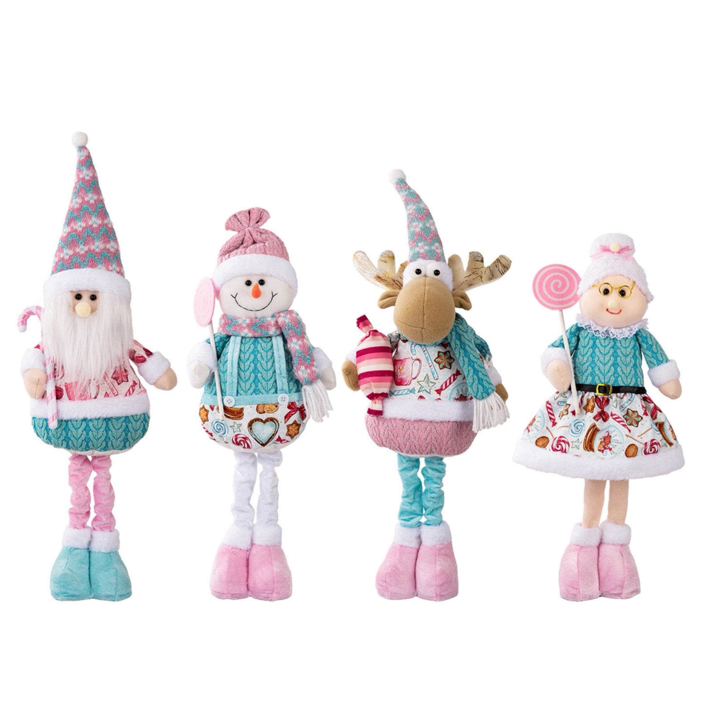 Telescopic Standing Christmas Decor - Pink & Blue