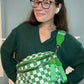 The Roni Nylon Crossbody - Checkered Kelly Green