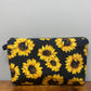 Pouch - Floral Sunflowers on Black