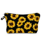 Pouch - Floral Sunflowers on Black